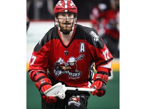 Calgary Roughnecks Curtis Dickson during a game against the New England Blackwolves during NLL lacrosse at the Scotiabank Saddledome in Calgary on Saturday, January 12, 2019. Al Charest/Postmedia