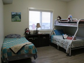 A room is shown at the Rowan House emergency shelter in High River.