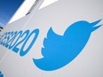 Twitter branding is displayed ahead of the 2020 Consumer Electronics Show (CES) at the Las Vegas Convention Center in Las Vegas, Nevada, on Jan. 5, 2020.