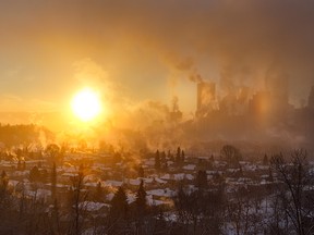 The official temperature was -32 C as the sun rose over Calgary on Wednesday, Jan. 15, 2020.