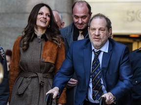 Movie producer Harvey Weinstein departs his sexual assault trial at New York Criminal Court with his lawyer Donna Rotunno, left, on Feb. 14, 2020 in New York City. (Stephanie Keith/Getty Images)