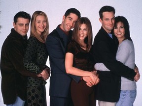 The cast of Friends: Matt LeBlanc, Lisa Kudrow, David Schwimmer, Jennifer Aniston, Matthew Perry and Courteney Cox.