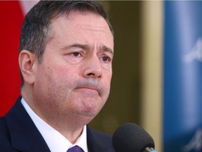 Alberta Premier Jason Kenney ponders a question from media at the Peter Lougheed Centre in northeast Calgary on Wednesday, February 19, 2020. The Alberta government has committed $137 million to expand the emergency department and mental health units. Jim Wells/Postmedia