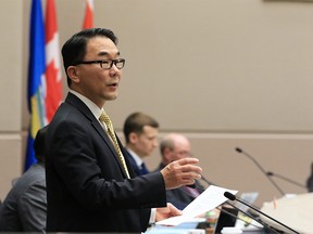 Calgary councillor Sean Chu was photographed during a council meeting on Monday, February 24, 2020. Council was debating a motion to launch a forensic audit of ward two councillor Joe Magliocca's expenses. Gavin Young/Postmedia