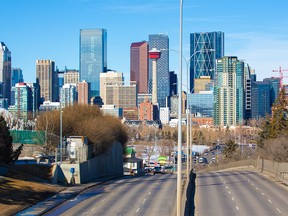 The downtown Calgary skyline was photographed on provincial budget day, Thursday, February 27, 2020.  Gavin Young/Postmedia