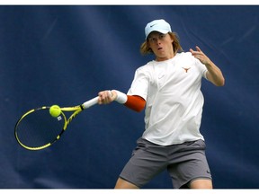 Cleeve Harper from Calgary practises during the 2020 Calgary National Bank Challenger at the Osten & Victor Alberta Tennis Centre in Calgary on Monday, February 24, 2020. Darren Makowichuk/Postmedia