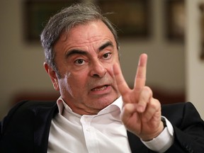 Former Nissan chairman Carlos Ghosn talks during an exclusive interview with Reuters in Beirut, Lebanon on January 14, 2020. (REUTERS/Mohamed Azakir/File Photo)