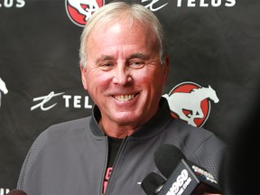 Calgary Stampeders President and GM John Hufnagel speaks to media at McMahon Stadium before CFL free agency kicks off on February 11, 2020 Monday, February 10, 2020. Dean Pilling/Postmedia