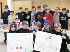 A still from the Crowfoot Coyotes' video for the Chevrolet Good Deeds Cup. The Coyotes are regional finalists for the annual award that celebrates teams making a positive impact in their communities.