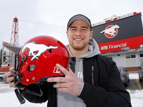 New Calgary Stampeders defensive lineman Connor McGough was introduced to the media at McMahon stadium in Calgary on Tuesday, February 11, 2020. Darren Makowichuk/Postmedia