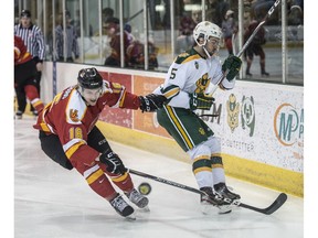 Star sniper Matt Alfaro will lead his Dinos into Canada West quarter-final playoff action this weekend in Calgary. File photo by Shaughn Butts/Postmedia.