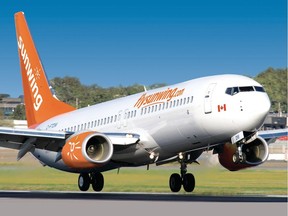 A Sunwing Airlines plane is seen in this file photo.