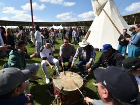 The four Maskwacs Cree Nations hosted a public ceremony to celebrate the signing of a landmark First Nations education agreement with the Government of Canada that marks the official transition of true local control of education to Maskwacs Cree, May 18, 2018.Ed Kaiser/Postmedia