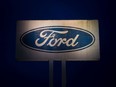 A close-up of the Ford Engine plant sign on June 7, 2019 in Bridgend, Wales.