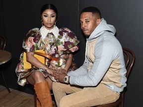 Nicki Minaj and Kenneth Petty attend the Marc Jacobs Fall 2020 runway show during New York Fashion Week on February 12, 2020 in New York City.