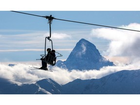 Great Divide lift at Banff's Sunshine Village offers a breathtaking view of Mount Assiniboine the highest peak in the Southern Continental Ranges of the Canadian Rockies. Al Charest / Postmedia  ORG XMIT: POS1904031715394340