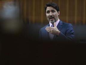 Prime Minister Justin Trudeau responds to a question during Question Period in the House of Commons Wednesday Feb. 26, 2020 in Ottawa.