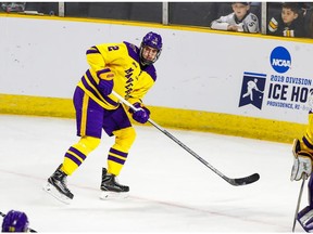 The Calgary Flames have signed defenceman Connor Mackey, who spent the past three seasons with the NCAA's Minnesota State University Mavericks. (Courtesy of MSU Athletics)