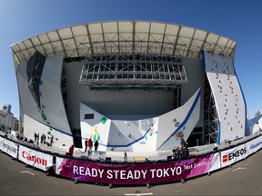 A general view of the venue during the Sports Climbing Tokyo 2020 Olympic test event at the Aomi Urban Sports Park on March 06, 2020 in Tokyo, Japan. The event was restricted to local climbers only due to over the ongoing global COVID-19 outbreak. (Clive Rose/Getty Images)
