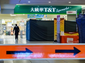 Pictured is the T&T Supermarket at Pacific Place Mall which is temporarily closed after an employee tested positive for COVID-19.