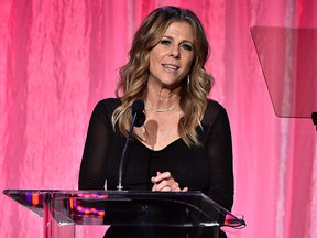 Rita Wilson speaks onstage during WCRF's "An Unforgettable Evening" at Beverly Wilshire, A Four Seasons Hotel on Feb. 27, 2020, in Beverly Hills, Calif.