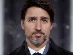 Prime Minister Justin Trudeau is pictured in Ottawa at a news conference on April 9, 2020. (Reuters)