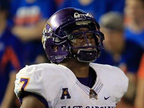 Jordan Williams of the East Carolina Pirates is a potential top pick in the CFL draft.