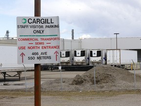 A near deserted Cargill plant near High River due to COVID-19 on April 23, 2020.
