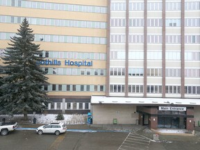 The exterior of Foothills Hospital in northwest Calgary is shown on Wednesday, March 18, 2020.
