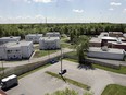 An overhead view of the women's prison in Joliette, Que., on June 1, 2005. A federal inmate in Quebec who contracted COVID-19 has filed a class action lawsuit over Correctional Service Canada's handling of the pandemic.