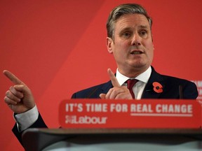 In this file photo taken on November 5, Keir Starmer speaks on Brexit during a Labour Party event in Harlow.