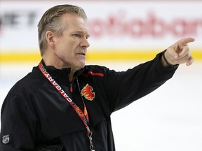Calgary Flames interim head coach Geoff Ward was photographed during team practice on Monday, January 27, 2020. Gavin Young/Postmedia