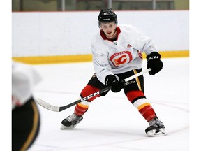 Matthew Phillips skates at the Calgary Flames prospects training camp at WinSport on Sept. 9, 2019.  Gavin Young/Postmedia