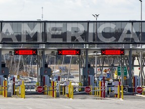 The United States border crossing is seen Wednesday, March 18, 2020 in Lacolle, Que/