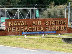 A general view of the Pensacola Naval Air Station following a shooting on December 6, 2019 in Pensacola, Florida.