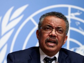 Director-General of the World Health Organization (WHO) Tedros Adhanom Ghebreyesus speaks during a news conference on the situation of the coronavirus at the United Nations, in Geneva, Switzerland, January 29, 2020.
