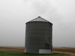 Dark clouds hang over fields roughly 25 km west of Beiseker after the Alberta Emergency Alert issued a tornado warning Sunday afternoon. Sunday, May 31, 2020.