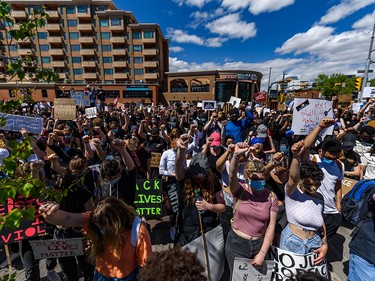 Thousands of people gathered in Poppy Plaza to protest against racism and police brutality on Wednesday, June 3, 2020. The global protests which started from the U.S. were ignited after death of George Floyd, who was killed by the police in Minneapolis. Azin Ghaffari/Postmedia