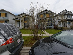 Pictured on Tuesday, June 23, 2020 are houses and cars damaged by the recent hail storm in the community of Taradale in Northeast Calgary.