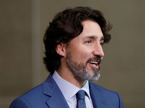 Canada's Prime Minister Justin Trudeau delivers a commencement speech during a ceremony with post-secondary graduates in Ottawa, Ontario, Canada June 10, 2020.