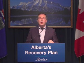 Premier Jason Kenney announces the government's COVID-19 recovery plan on Monday, June 29, 2020.