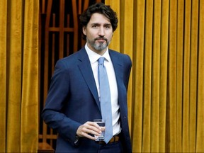Prime Minister Justin Trudeau arrives to a meeting of the special committee on the COVID-19 pandemic in the House of Commons on Parliament Hill in Ottawa May 13, 2020.