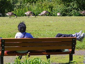 Prince’s Island Park was a calm place to take a break on Monday morning, July 6, 2020.