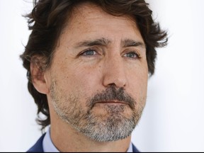 Prime Minister Justin Trudeau holds a press conference at Rideau Cottage amid the COVID-19 pandemic in Ottawa on Monday, July 13, 2020. THE CANADIAN PRESS/Sean Kilpatrick