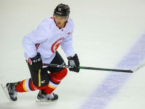Calgary Flames’ Mikael Backlund during training camp at the Saddledome in Calgary on Friday, July 17, 2020. Al Charest/Postmedia