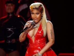 Nicki Minaj performs a medley during the BET Awards in Los Angeles, June 24, 2018.