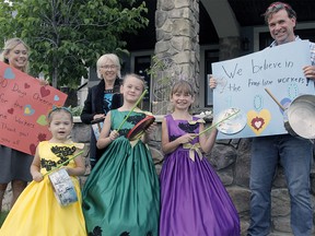 The Raffa family, Steve, Tammy, Olivia, Martina and Samantha are joined by grandparents Brenda and Dave Tomaszuk to bang pots and pans and sing for the 100th consecutive evening. The family lives in Mahogany and shows their support for all front line workers every night around 7:00 pm. Thursday, July 2, 2020.