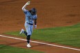 Toronto Blue Jays' Bo Bichette celebrates his three-run homer against the Miami Marlins on Tuesday night.