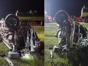 Charges are anticipated for a 36-year-old Calgary driver who drove head-on into oncoming traffic on Sunday, Aug. 2, 2020 before clipping a semi-trailer truck and catching on fire. The driver suffered non-life-threatening injuries.