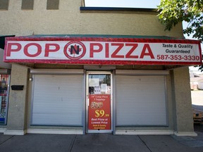 The Pop ÕN Pizza restaurant in Erinwoods is seen on Thursday, August 27, 2020 after it was closed due to health violations on Aug 24, 2020. Gavin Young/Postmedia